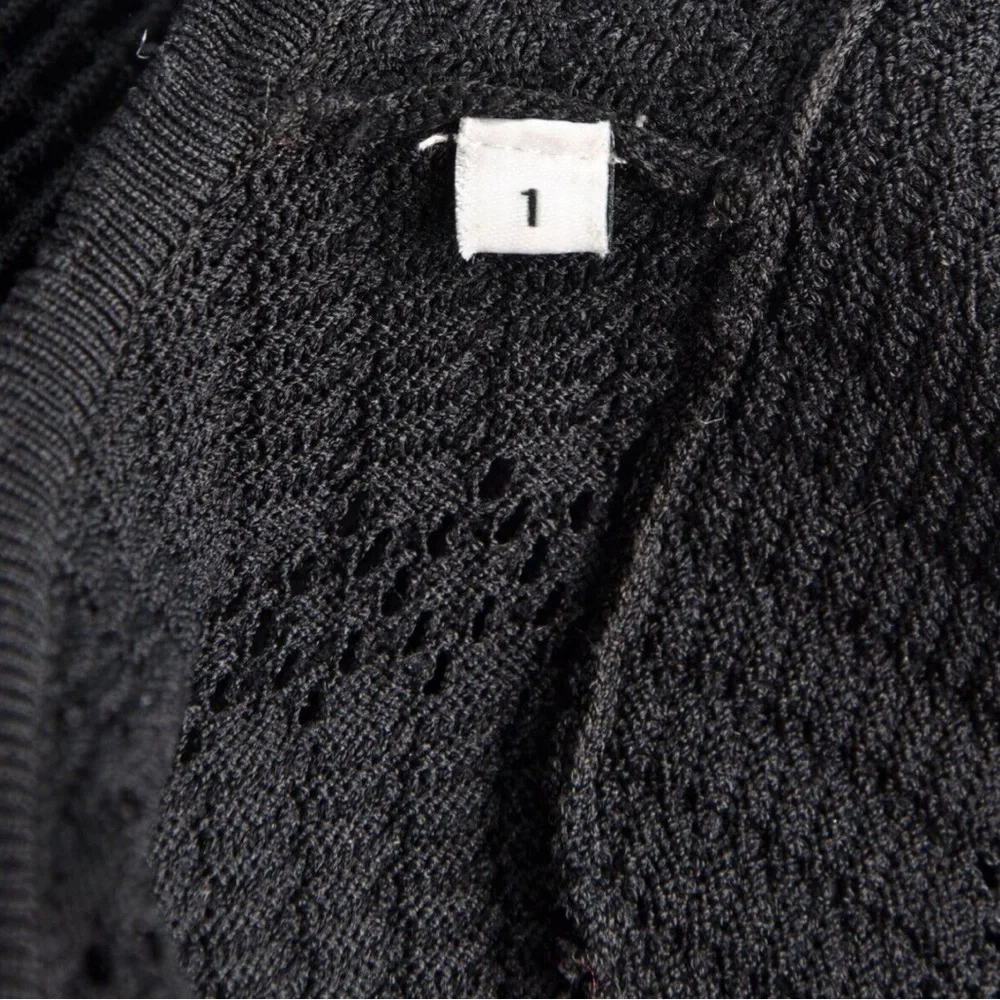 Sandro Paris Carmen Women’s Black Knit Stretch Sweater Dress Fluted Cuffs Sz S - Picture 15 of 16